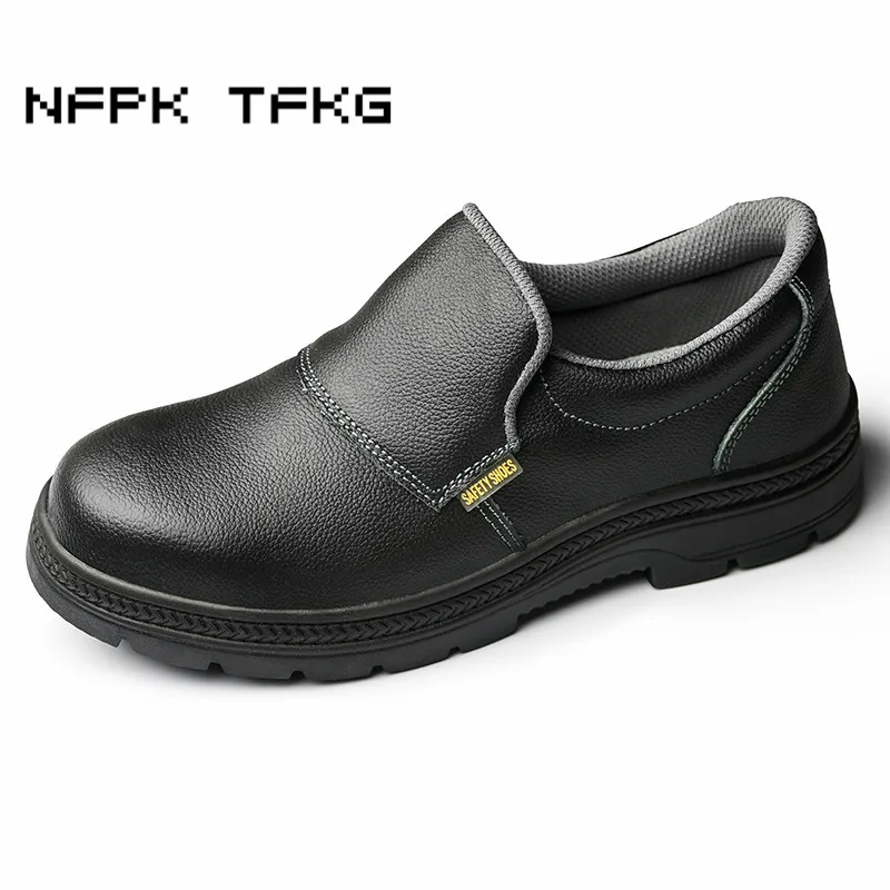 steel toe cap slip ons