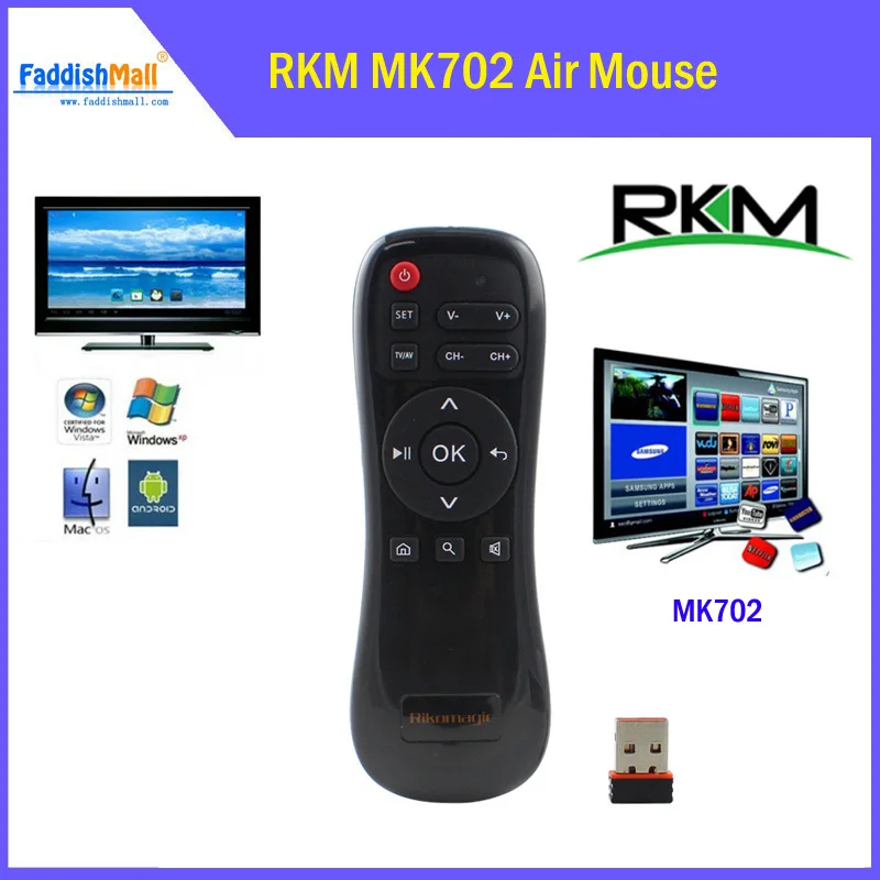 Wireless Air Mouse 2.0 Mini NANO Rikomagic USB Adapter RKM MK702 2.4GHz 