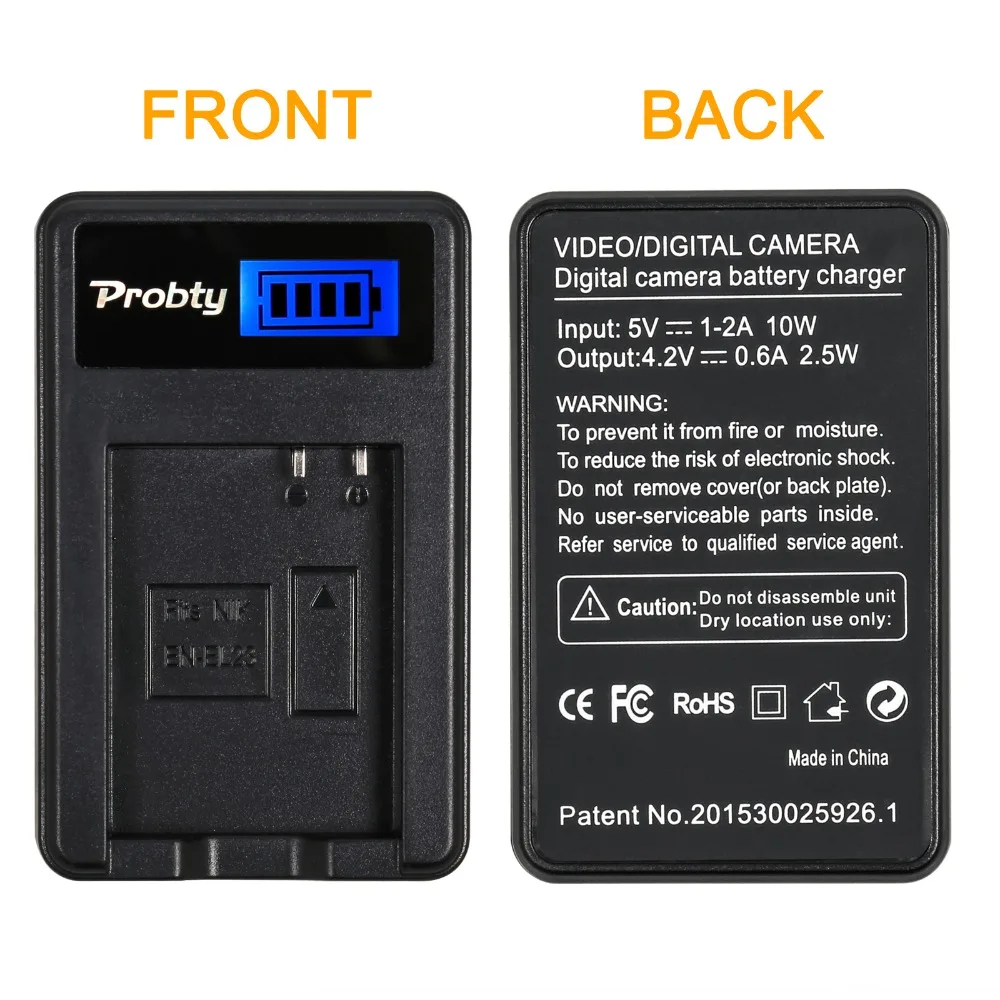 PROBTY EN-EL23 및 EL23 및 EL23 LCD USB 카메라 충전기 NIKON CoolPix p600 S810C P900 P610 p990s 배터리