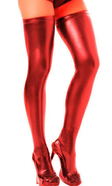 Sexy PU imitación de cuero erótico alto calcetín elástico muslo-Altos Wetlook mujeres Shinny baile en barra DS noche Clubwear traje Sexy PU imitación de cuero erótico alto calcetín elástico muslo-Altos Wetlook mujeres Shinny baile en barra DS noche Clubwear traje