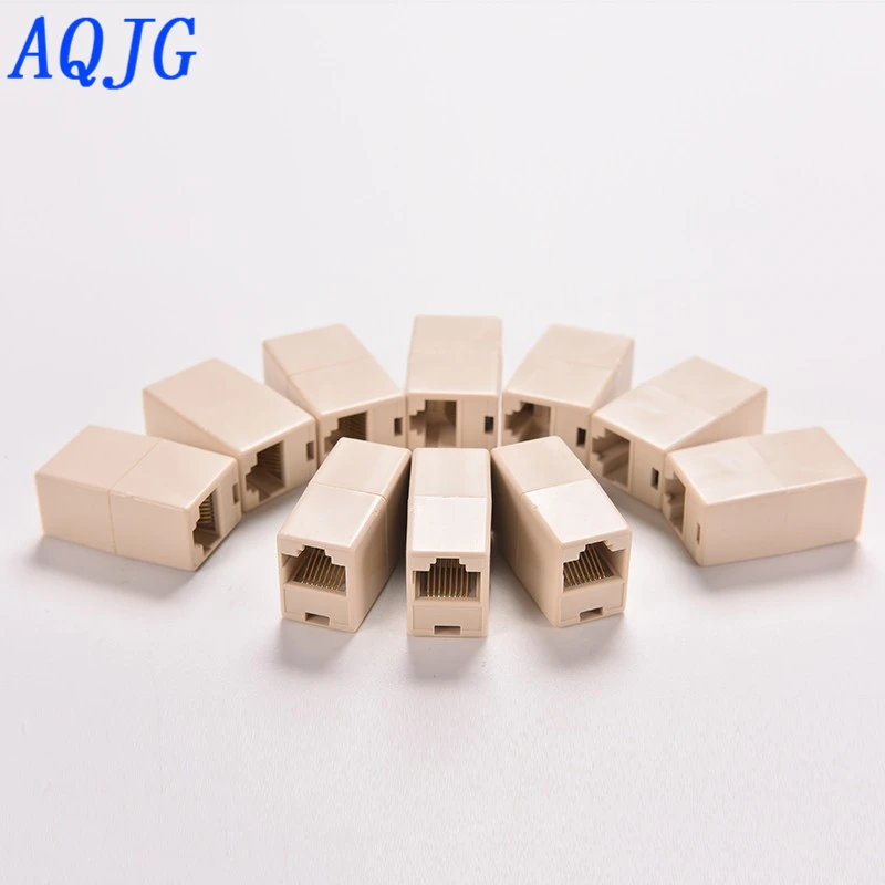 

10pcs Universal RJ45 Cat5 Socket Connector Coupler For Extension Broadband Ethernet Network LAN Cable Joiner Extender Plug AQJG
