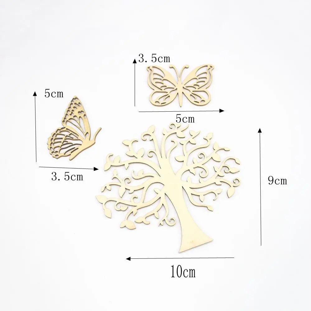 3 шт./компл. стильный деревянный шпон Дерево Бабочка Форма древесные опилки украшение для скрапбукинга DIY деревянные ремесла украшения стены