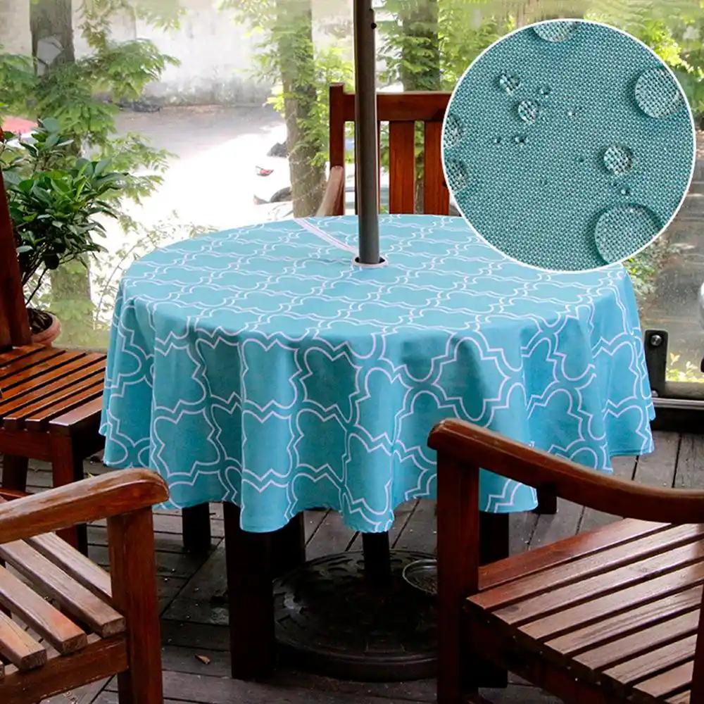 Round Umbrella Table Cloth With Zipper Geometric Floral Tablecloth Waterproof Fabric Table Cover For Hotel Garden Patio Outdoor Aliexpress
