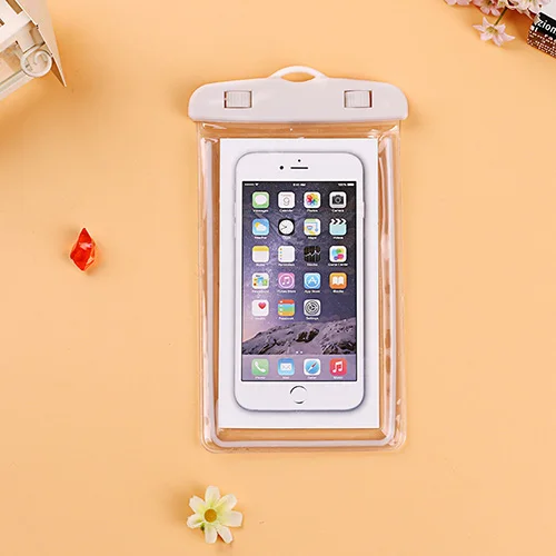 Универсальный Водонепроницаемый Чехол для телефона LG Optimus L5 E610 E612/L7 P700 P705/L9 P760 P765 Прозрачный чехол для плавания и дайвинга светящийся чехол - Цвет: White