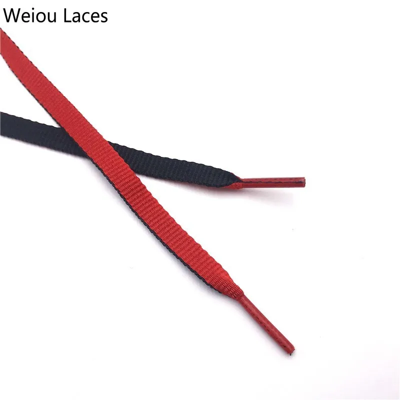 Weiou 8 мм комбинированные двухцветные двусторонние шнурки двухсторонние шелковые шнурки плоские шнурки двухцветные шнурки для спортивных ботинок