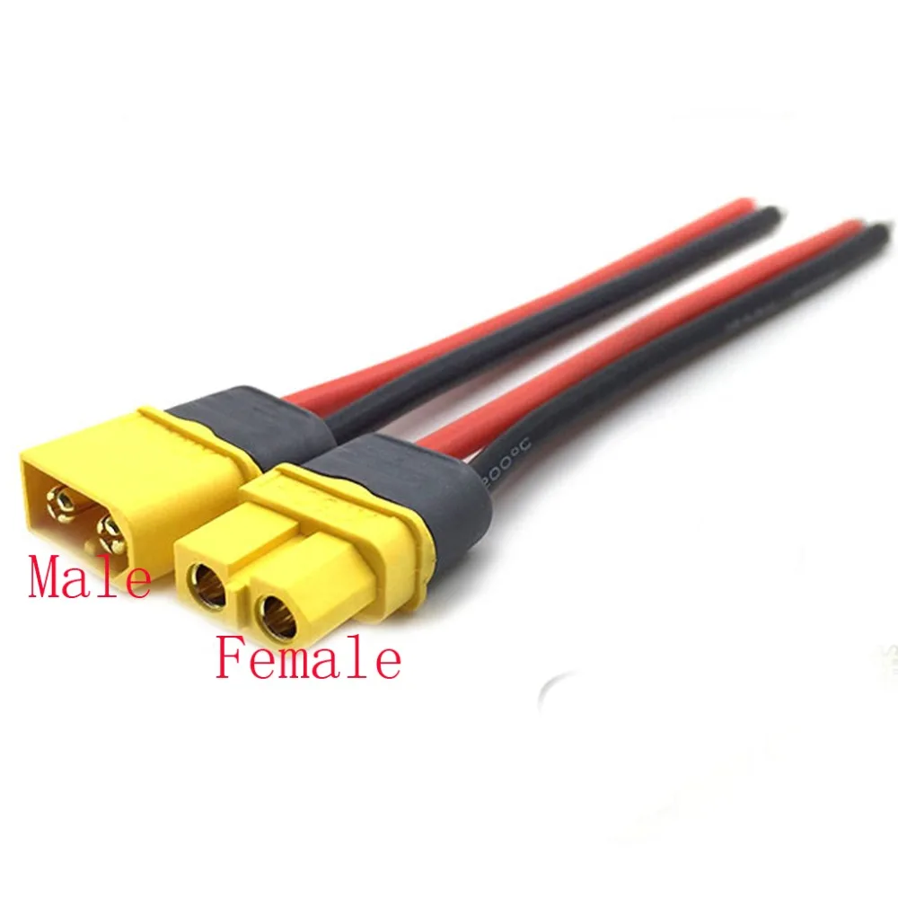 5 шт./лот штепсельная вилка Amass XT60H с силиконовым проводом Shealth 14awg для FPV RC Lipo
