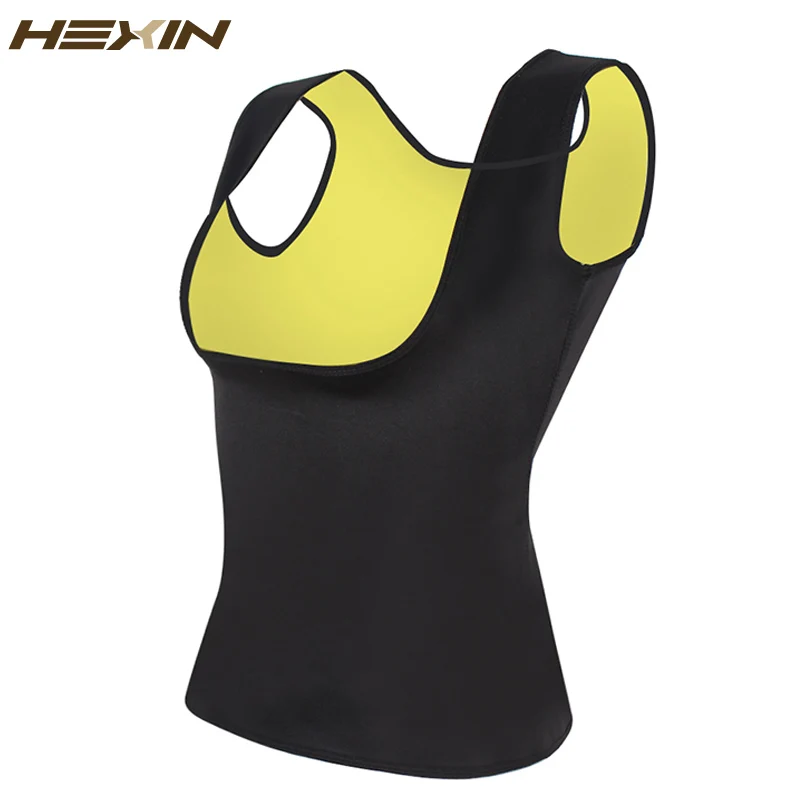 HEXIN женский тренировочный жилет для похудения, утягивающий жилет, Корректирующее белье для похудения, Корректирующее белье из неопрена - Цвет: Черный