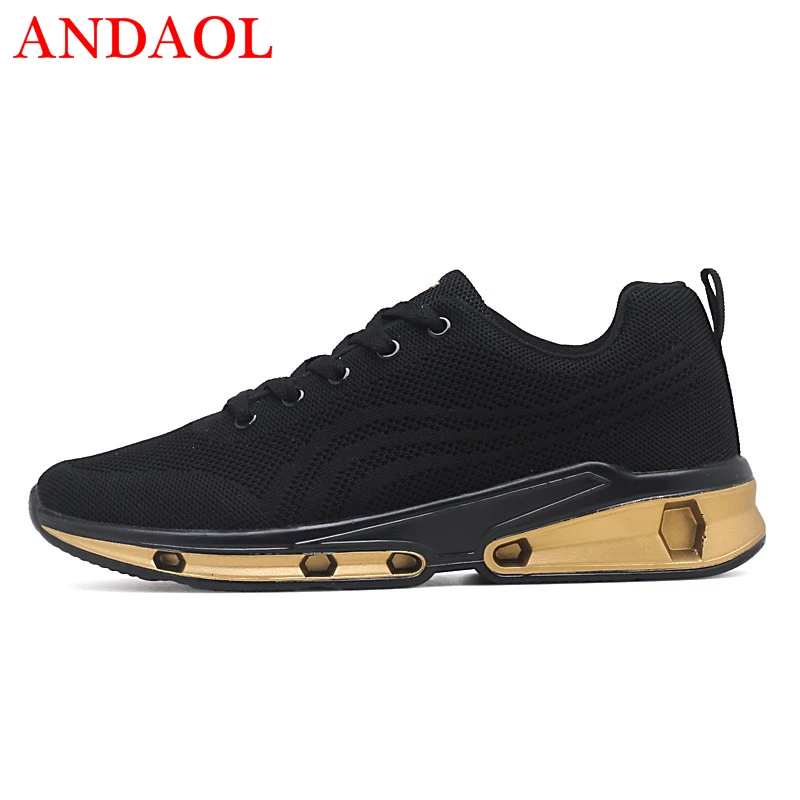 

ANDAOL Men's Casual Shoes Top Quality Lightest Breathable Solid Sneakers New Luxury Non-Slip Tenis Hombre Campus Skateboarding