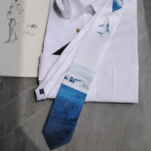 Новинка,, повседневная мужская акула, небесная фантазия, 2 серии, галстук, женатый, принимающий Западно-европейские вечерние, подарок, галстук