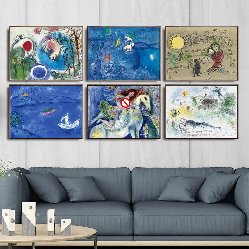 

Home Decoration Art Wall Pictures for Living Room Poster Print Canvas Printings Paintingsn Russian Marc chagall 7