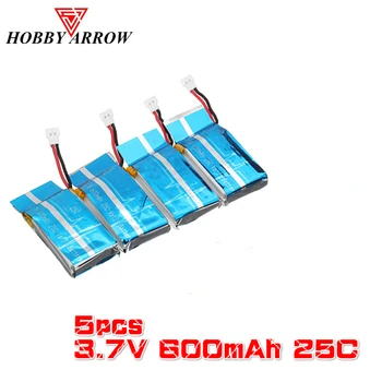 

5pcs 3.7V 600mAh 25C 1S Battery for Syma X5-15 X5C X5SW-1 H5C RC Quadcopter Drone Micro FPV Racing Drone