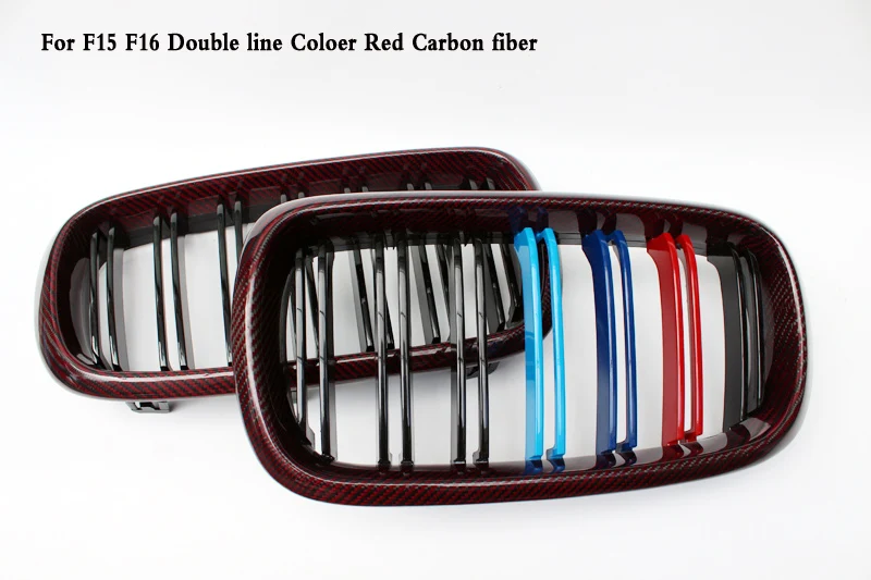 

Two line ABS Coloer Carbon black Grille Fit For BMW X5 X6 F15 F16