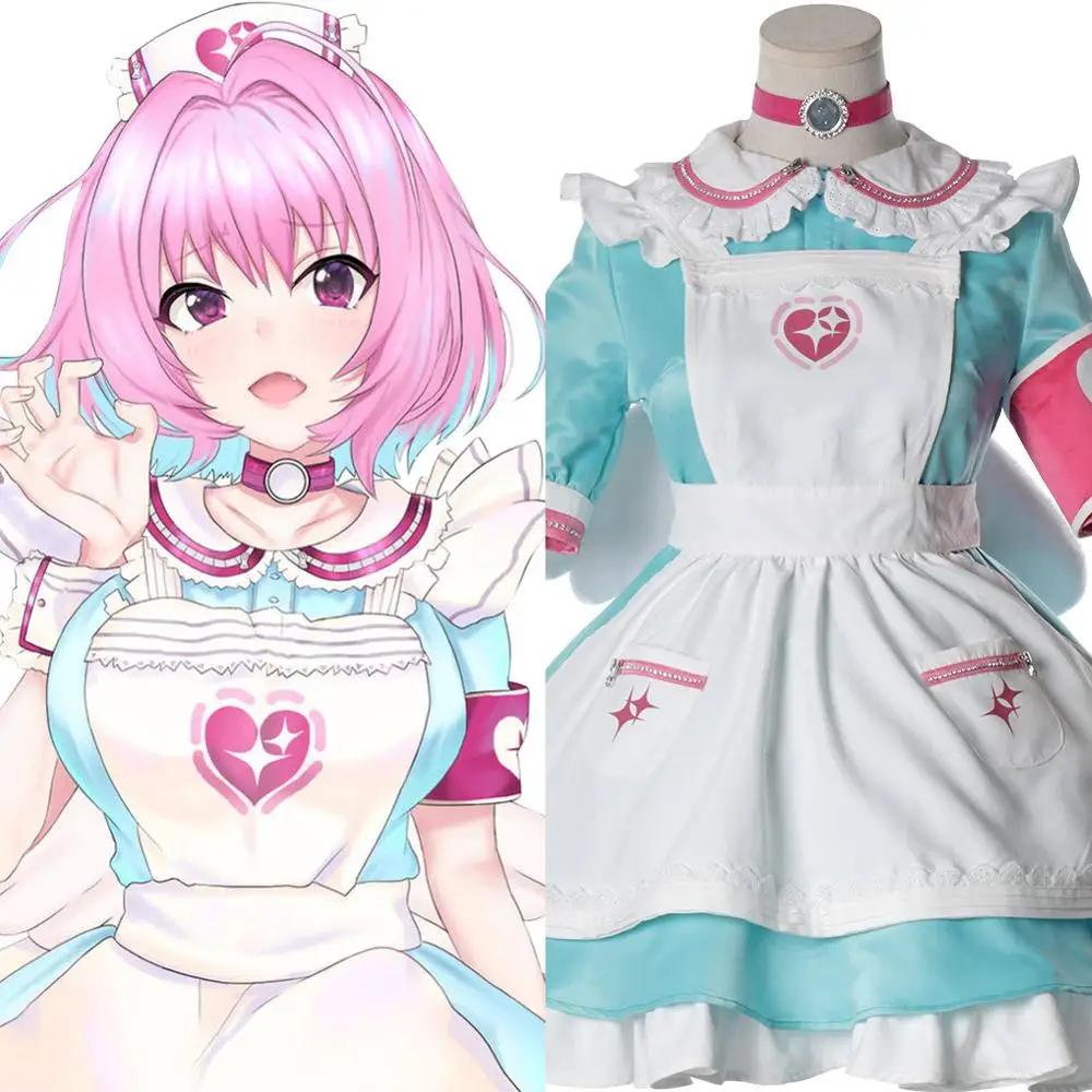 

THE IDOL MASTER CINDERELLA GIRLS Yumemi Riamu Cosplay Nurse Maid Dress Costume Halloween Party All Set For Girl Female