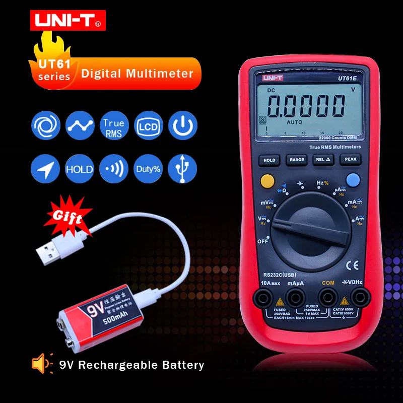 UNI T UT61E Digital Multimeter True rms Auto Range UT61B/C/D/E AC DC