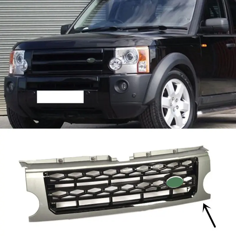 ForLand Rover Дискавери LR3 2005-2009 серый+ черный передняя решетка заменить обшивку