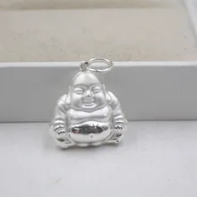 Реальный S990 серебряный кулон мужские и женские идеально удачи Смеющийся Будда 23*17 мм с жемчужным кулоном Горячая