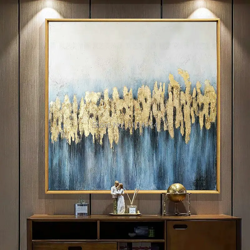 Best Selling Pure Hand-painted Thick Textured Abstract Oil Painting on Canvas Pop Fine Art Abstract with Gold Foil Oil Painting Best Selling Pure Hand-painted Thick Textured Abstract Oil Painting on Canvas Pop Fine Art Abstract with Gold Foil Oil Painting