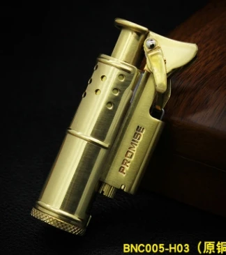 

XGQ 3color PROMISE brand brass kerosene lighter World War II with wood box