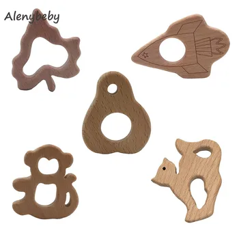 

Cute Wooden Natural Beech Baby Bite Teether Animal Sensory Toy Teething Gift - Wood Leaf Teether