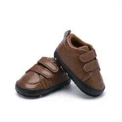 Обувь на липучках для маленьких мальчиков дышащие однотонные с принтом Нескользящие туфли кроссовки мягкая подошва первые ходунки