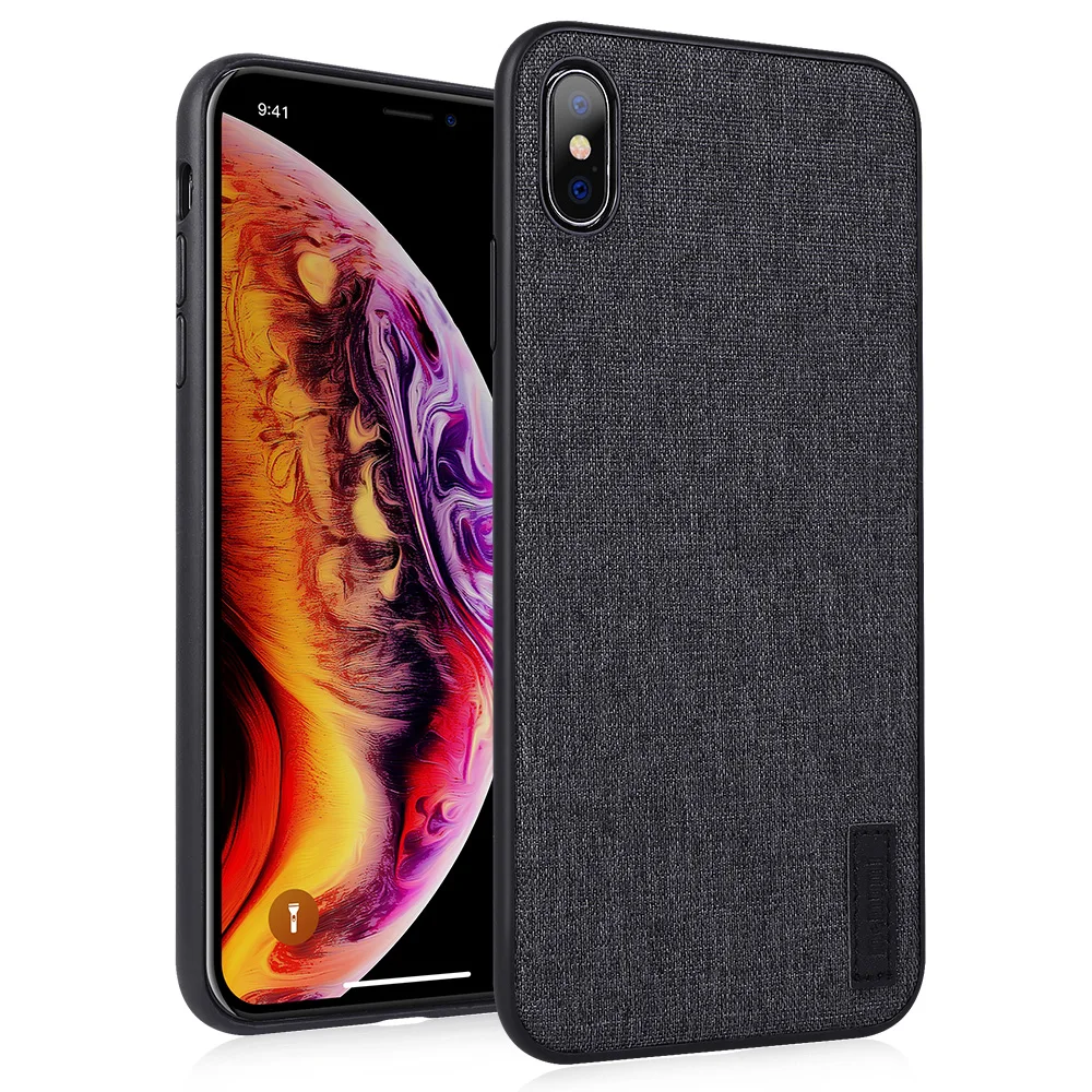 

Cover for iPhone XS Max 6.5 Hybrid Hard Back Case with TPU Bumper Thin for iPhone XS Max Shockproof Case and Durable Canvas