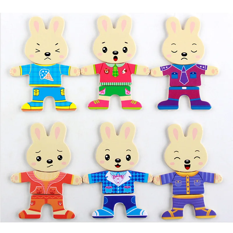 Montessori Toys for Children Wooden Early Educational Puzzle Toys Kids Wood Materials Sensorial Cognition Matching Game