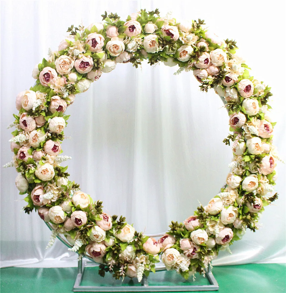 custom made Artificial rose flower row Wedding background wall arch Welcome desk decorative fake flower Home holiday decoration