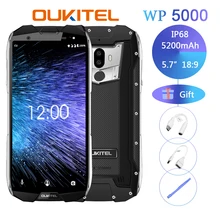 Oukitel Wp5000 Ip68 водонепроницаемый смартфон Android 7,1 Helio P25 Восьмиядерный 6 ГБ ОЗУ 64 Гб ПЗУ 5200 мАч 9 В/2 а мобильный телефон