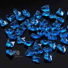 200 шт. небесно-голубой цвет покрой Стекло КРИСТАЛЛЫ ЛАМПА Запчасти бабочки бисер Connectors14mm DIY занавес детали люстры свадебный Декор