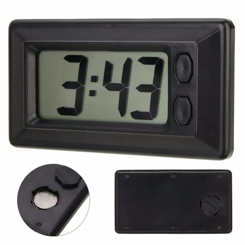 

Car Electronic Clock Car Clock Interior Accessories With Button Battery Functional Style Digital