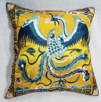 

Embroidery Phoenix Decorative Christmas Pillow Case 43x43cm Sofa Seat Chair Back Cushion Vintage Chinese Cushion Cover