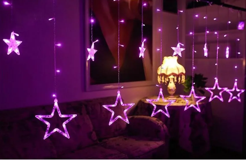 Праздничный светильник ing 5 м 138 светодиодный Рождественский светильник s наружный Сказочный светодиодный светильник со звездами для дома вечерние украшения на год