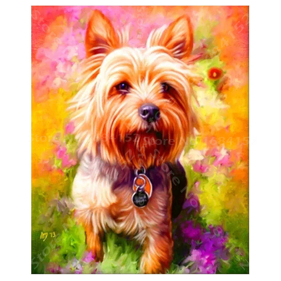 бивер-йоркширский терьер. йоркширский терьер живопись. алмазная мозаика йоркширский терьер в корзинке. картина йоркширский терьер. йоркширский терьер живопись потомки.