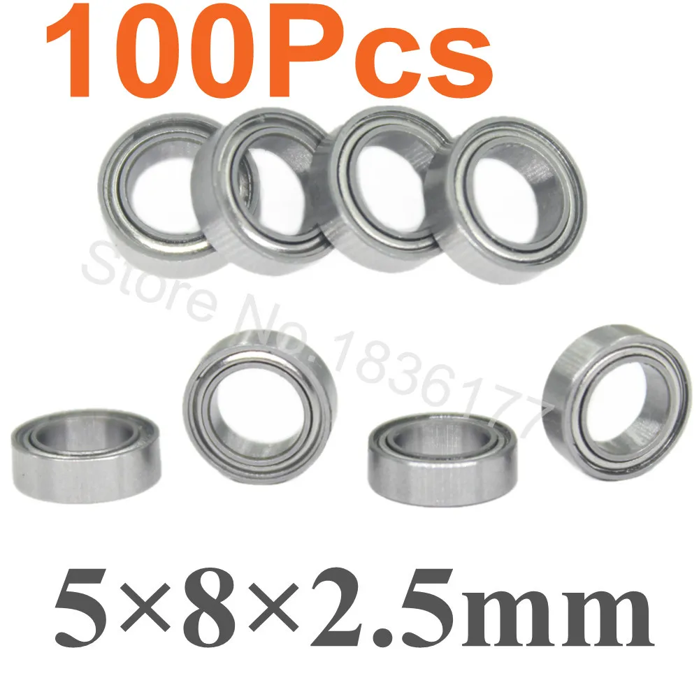 100PCS Micro Ball Bearings 5x8x2.5mm for Traxxas Slash 1/16 1/10 RC Car Parts HPI Associated Tamiya Kyosho Axial Redcat Toys