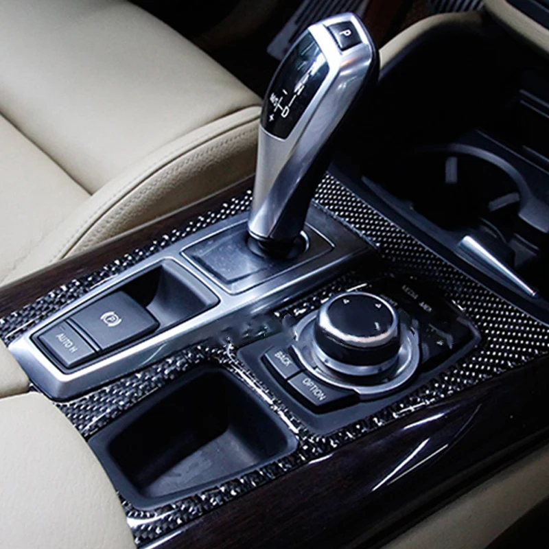 

Carbon Fiber Decorative Gear Box Sticker For BMW X5 X6 E70 E71 2008-2013 Replacement Decorative Sticker