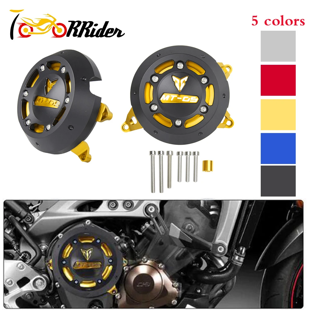 

MT09 Left & Right CNC Engine Guard Stator Case Protective Plug Clutch Slider Cover for 2014 2015 2016 Yamaha MT-09/Tracer 900