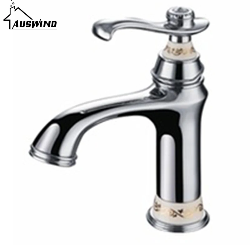 

Black Copper Basin Faucet Gold Blue and White Porcelain Hot and Cold Bathroom Faucet Rose Gold Washbasin Faucet FT-258