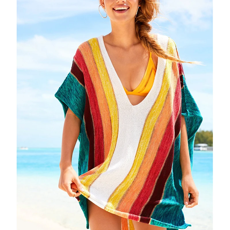 Buy Kmnovo Bikini Covers Up Swimwear Knitted Cover Up