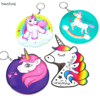 

2020 New Unicorn Coin Purse For Children Gift Keyring Leather Mini Wallet Cartoon Girls Change Pouch