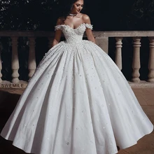 Сексуальные свадебные платья с открытой спиной, элегантные длинные платья невесты с цветочной аппликацией, бальные платья с открытыми плечами, Vestidos De Novia