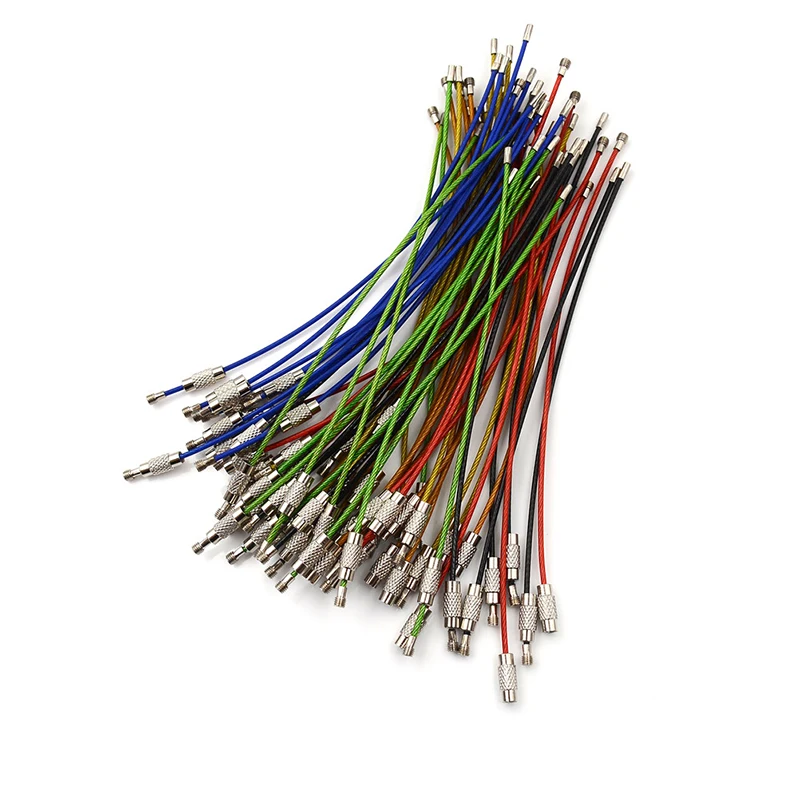 10pcs-Colorful-Screw-Locking-Stainless-Steel-Wire-Keychain-Cable-Rope-Key-Holder-Keyring-Key-Chain-Rings (1)