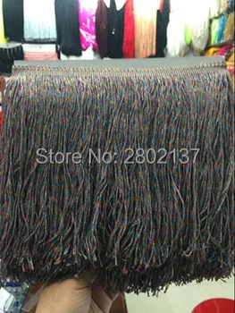 

10 Yards 20 CM Long Polyester Fringed Edge Trim African Lace Ribbon Diy Latin Dance Clothes Stage Clothes Accessories Curtains