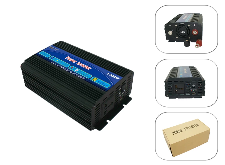 DC12V к AC220v 1200 Вт модифицированный синусоидальный инвертор с большим