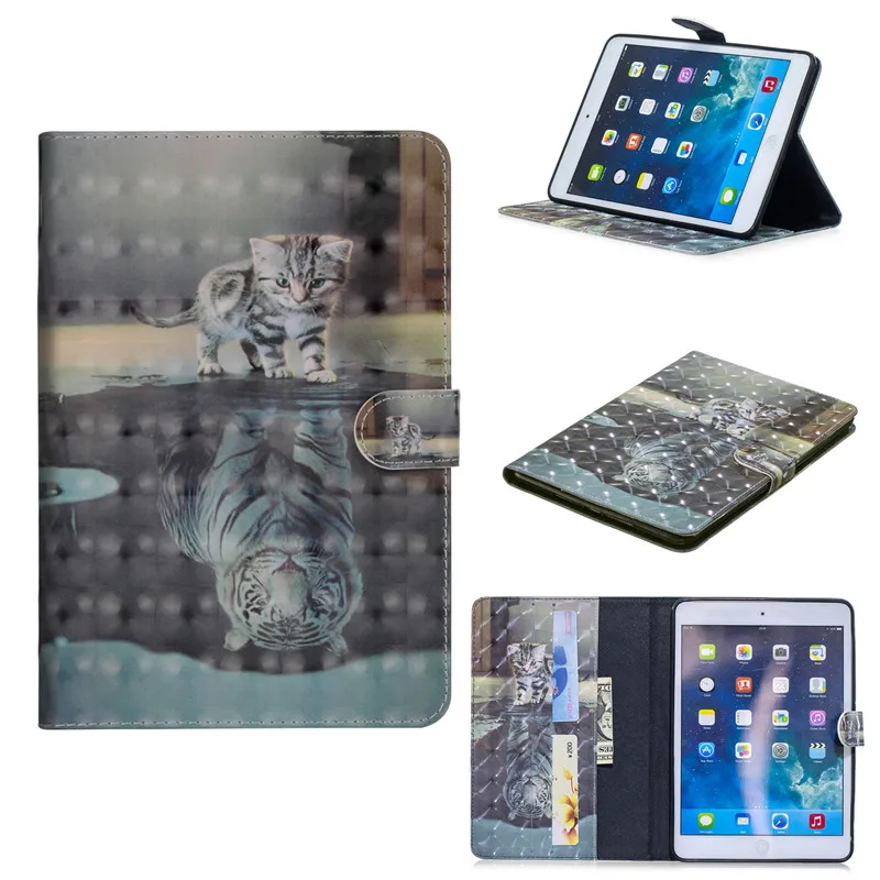Wekays Case for IPad Mini 123 Cartoon Cat Butterfly PU Leather Smart Cover Case for Apple IPad Mini2 Mini3 Coque Tablet Cover