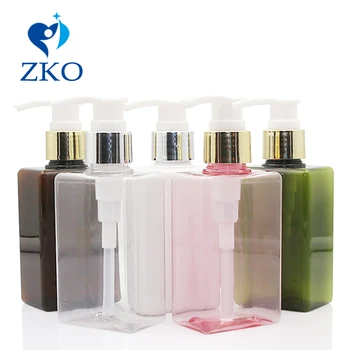 

Free Shipping 150ml Square PETG Golden/Silver Aluminum Shell Emulsion Agent Shampoo Lotion Pump Refillable Disperse Bottling