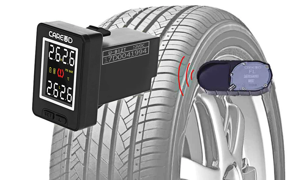 VicTsing Car TPMS U912 433.92MHz Wireless TPMS Tire Pressure Monitoring System 4 InternalExternal Sensors for Toyota psi bar    (14)