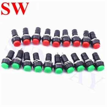 

20pcs Arcade Machine 12mm Push Button Momentary Switch 3A 150V Red green small set switch 2PIN Plastic Arcade ON Switched