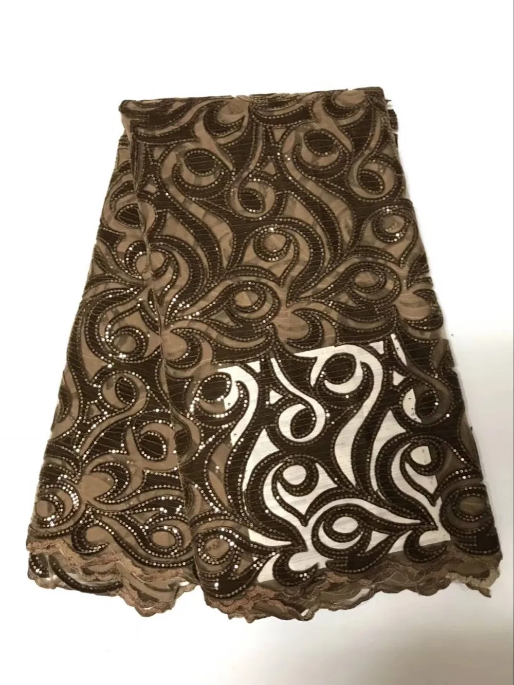 

African Lace Fabric 2018 High Quality African Tulle Lace Fabric With beaded Velvet French Net Lace For Women Dress or cloth -30