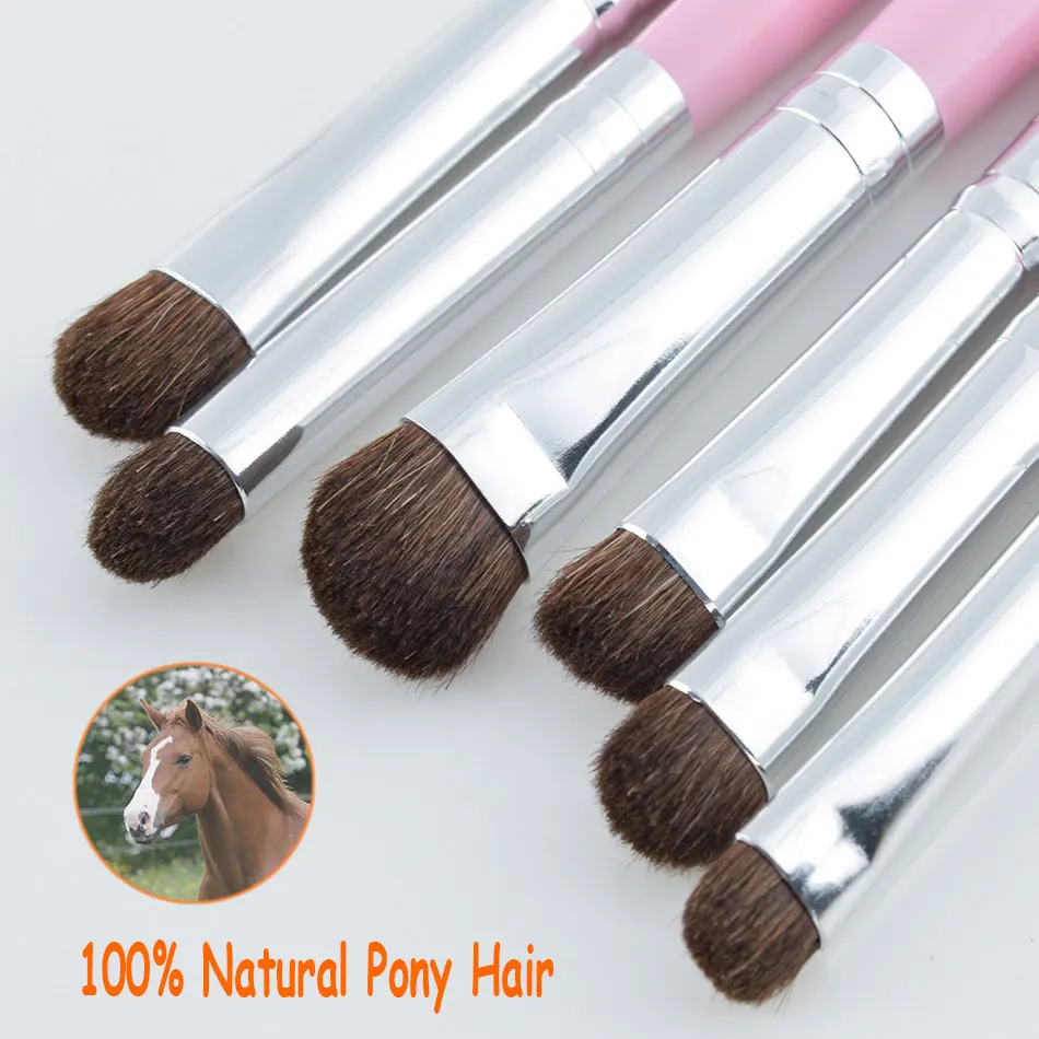 7pcs/set Eyeshadow Makeup Brushes Set 100% Natural Animal Hair Eye Shadow Cosmetics Blending Soft Make Up Brush Tool Kit JE07PY