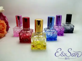 

10ML Beautiful Colored Explosion Models Water Cube Perfume Glass Spray Bottles 100PCS/LOT
